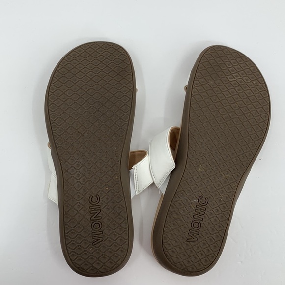 Vionic Morgan slide sandal shoe toe ring strap white cream comfort strappy 11 - Picture 6 of 7